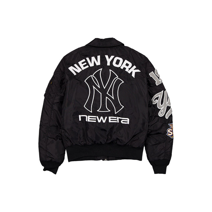 New York Yankees MLB x Alpha Industries Black Collared Bomber Jacket
