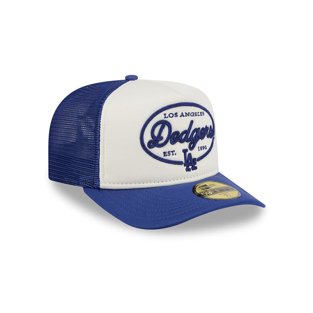 59FIFTY A-Frame Pre-Curved Trucker Los Angeles Dodgers 59FIFTY® Day 2-Tone Dark Royal Visor Chrome White Fitted