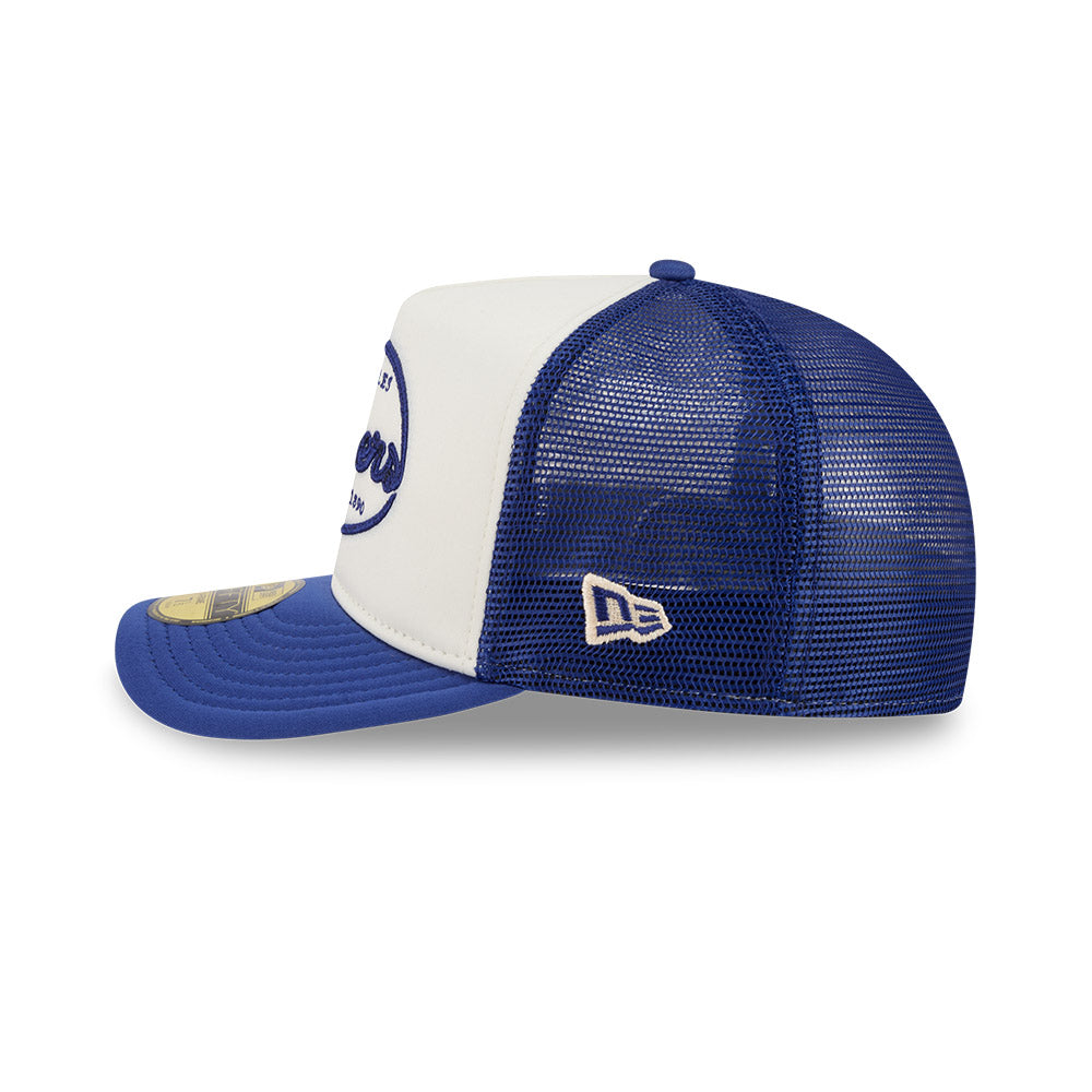 59FIFTY A-Frame Pre-Curved Trucker Los Angeles Dodgers 59FIFTY® Day 2-Tone Dark Royal Visor Chrome White Fitted