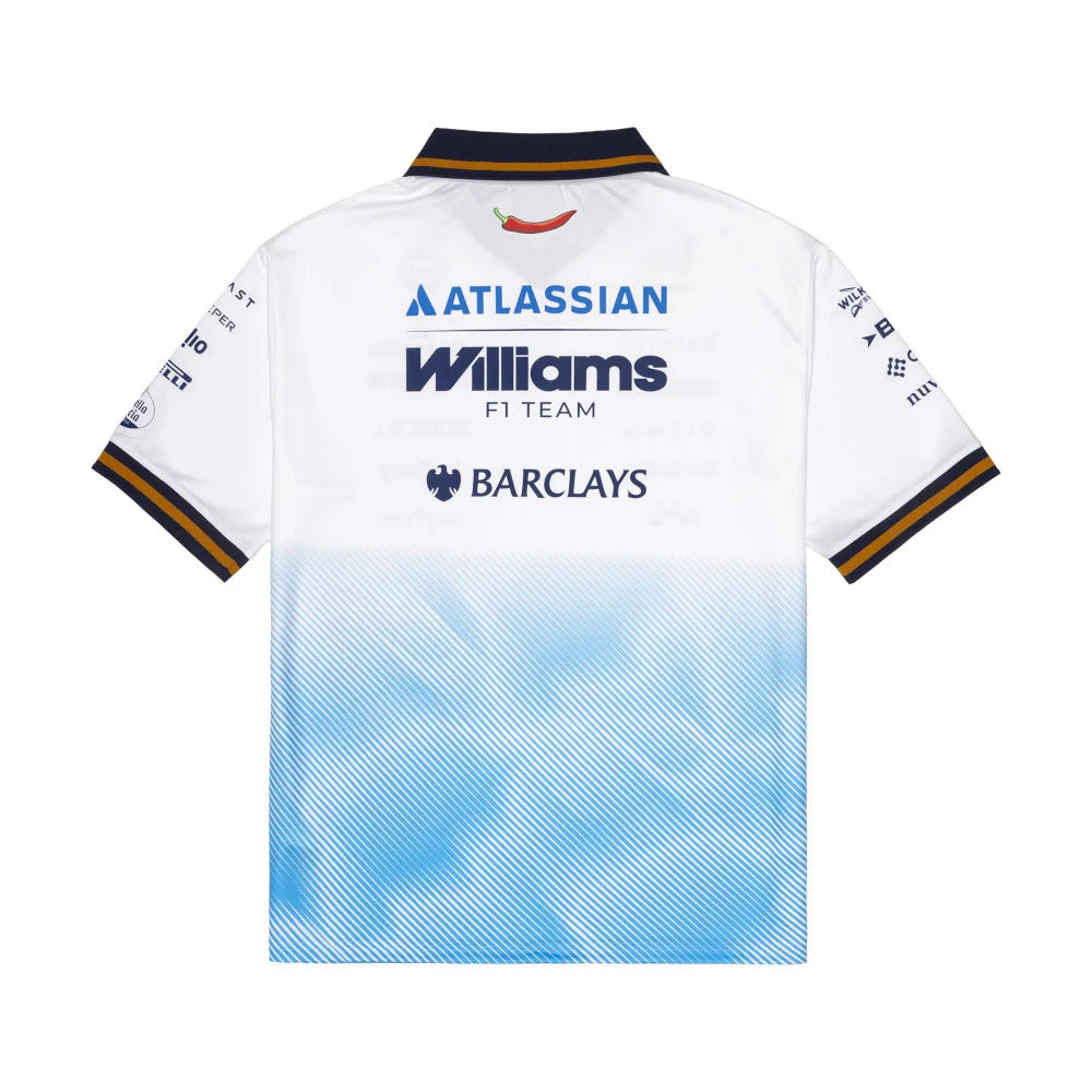 Atlassian Williams F1 Team Spain Race Special White Short Sleeve Collar T-Shirt