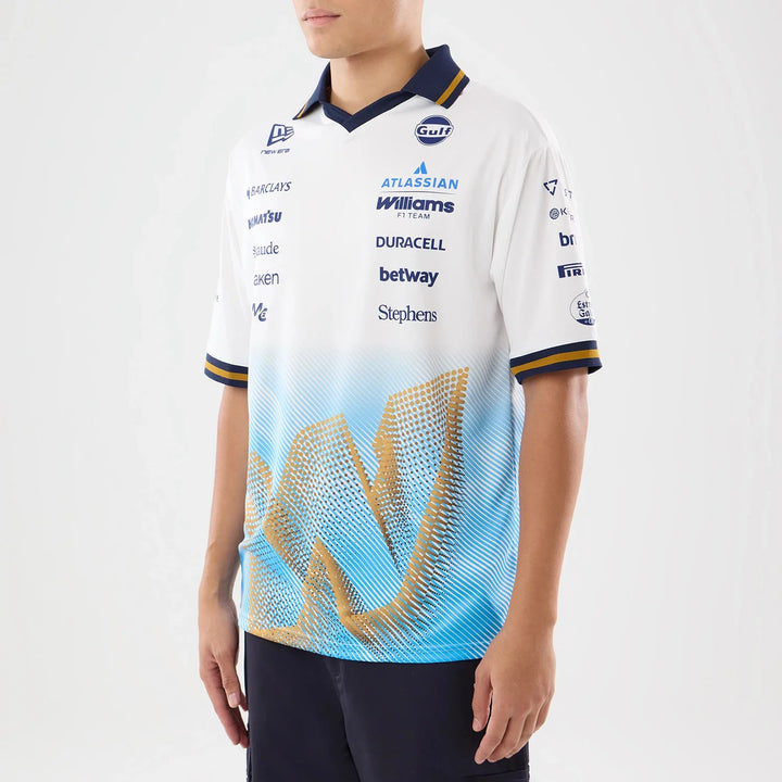 Atlassian Williams F1 Team Spain Race Special White Short Sleeve Collar T-Shirt