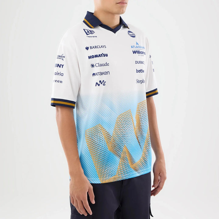 Atlassian Williams F1 Team Spain Race Special White Short Sleeve Collar T-Shirt