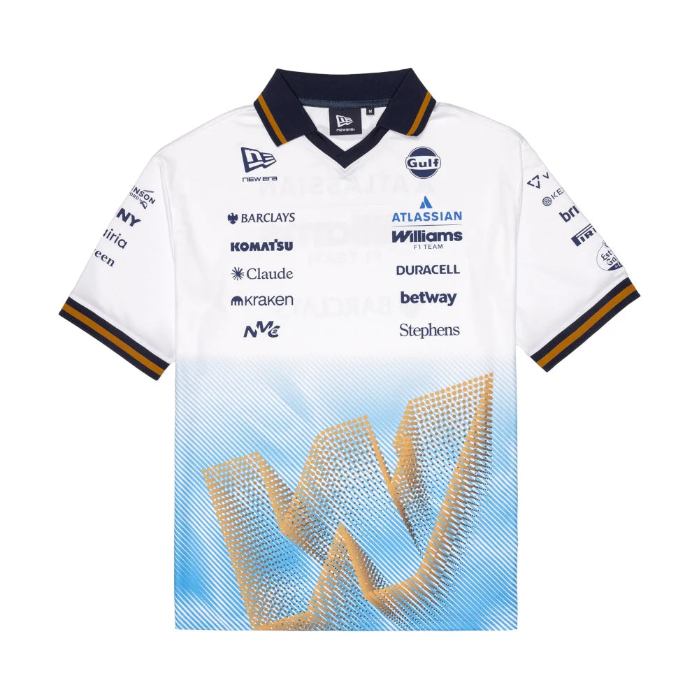Atlassian Williams F1 Team Spain Race Special White Short Sleeve Collar T-Shirt