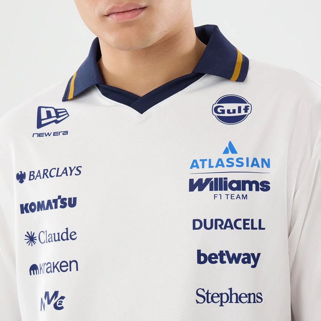 Atlassian Williams F1 Team Spain Race Special White Short Sleeve Collar T-Shirt