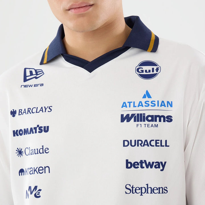 Atlassian Williams F1 Team Spain Race Special White Short Sleeve Collar T-Shirt