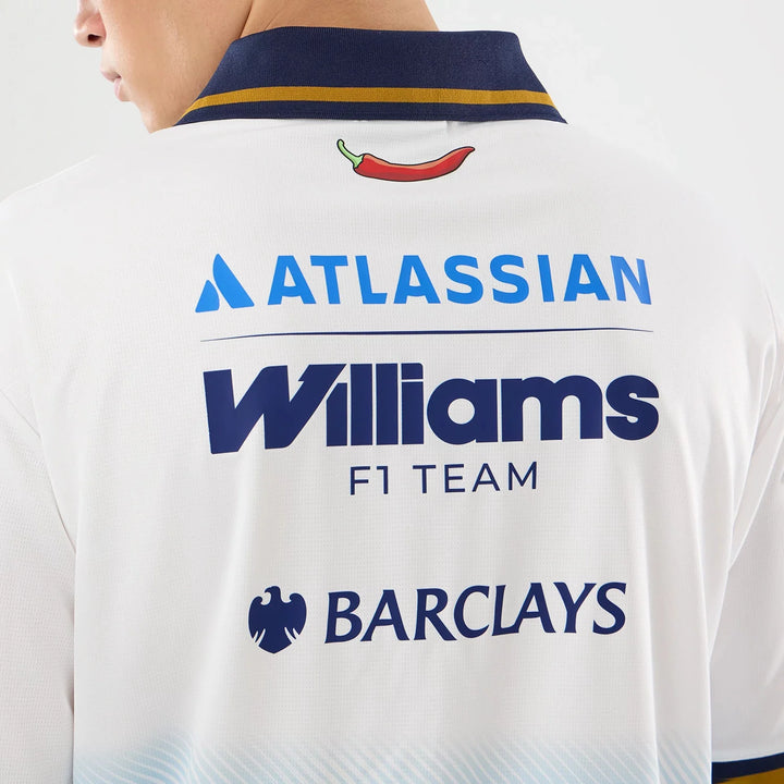 Atlassian Williams F1 Team Spain Race Special White Short Sleeve Collar T-Shirt