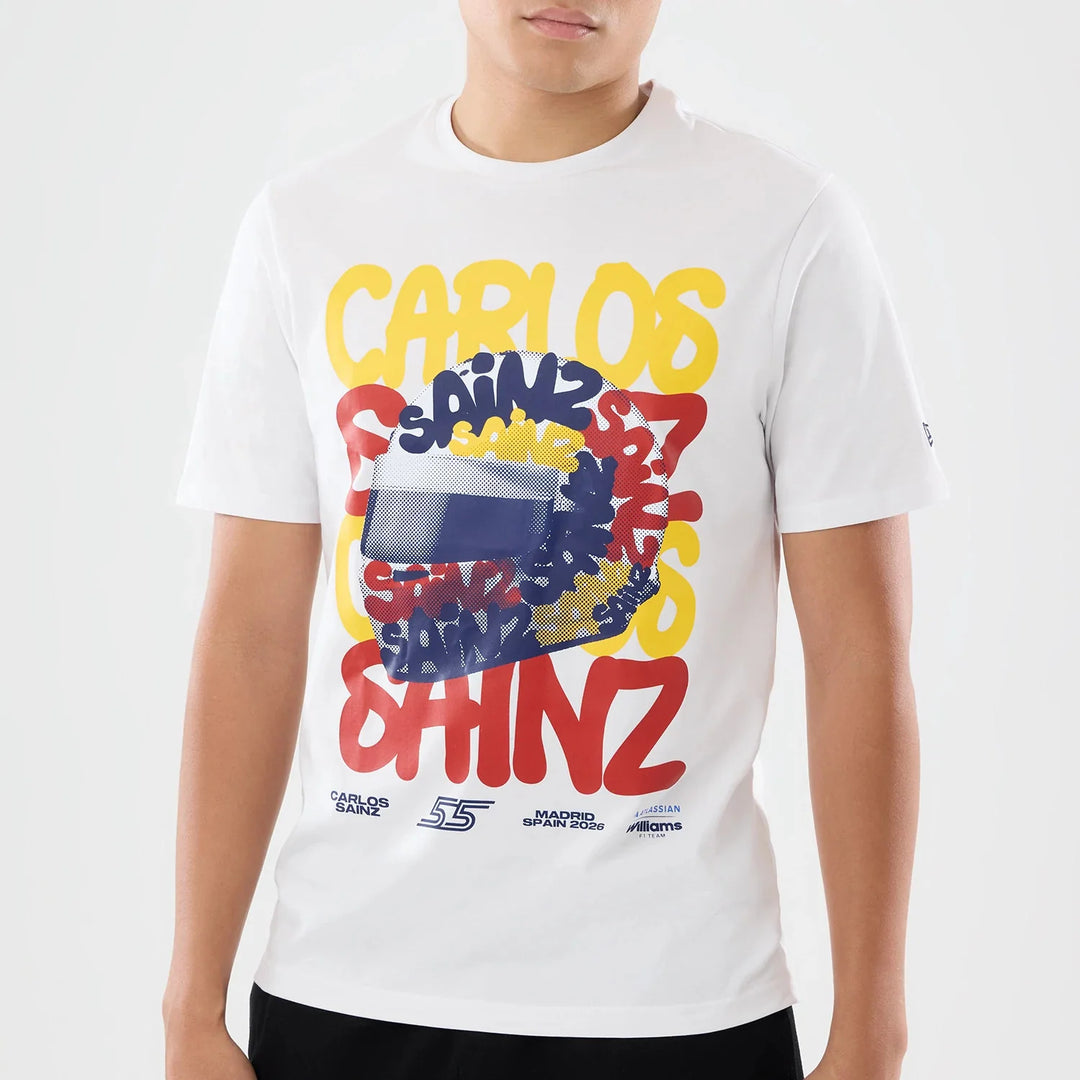 Atlassian Williams F1 Team Carlos Sainz Spain Race Special White Short Sleeve T-Shirt