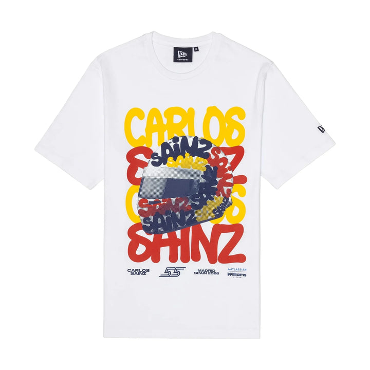 Atlassian Williams F1 Team Carlos Sainz Spain Race Special White Short Sleeve T-Shirt