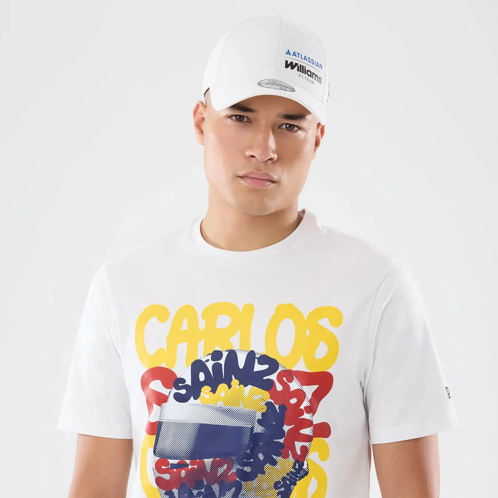 Atlassian Williams F1 Team Carlos Sainz Spain Race Special White Short Sleeve T-Shirt