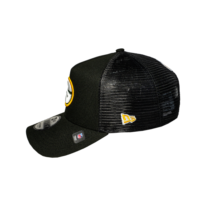 9FORTY A-Frame Trucker Green Bay Packers Black Snapback
