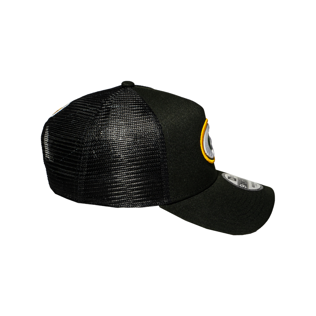 9FORTY A-Frame Trucker Green Bay Packers Black Snapback