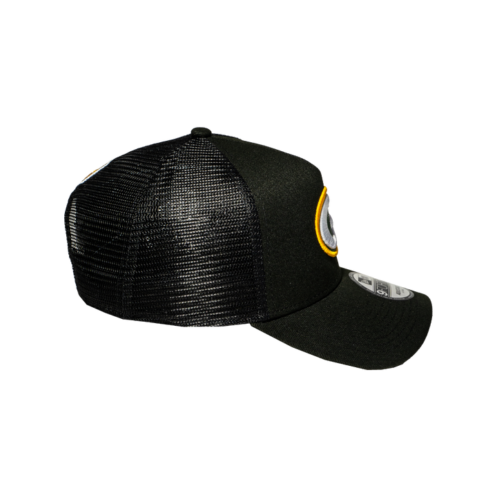 9FORTY A-Frame Trucker Green Bay Packers Black Snapback
