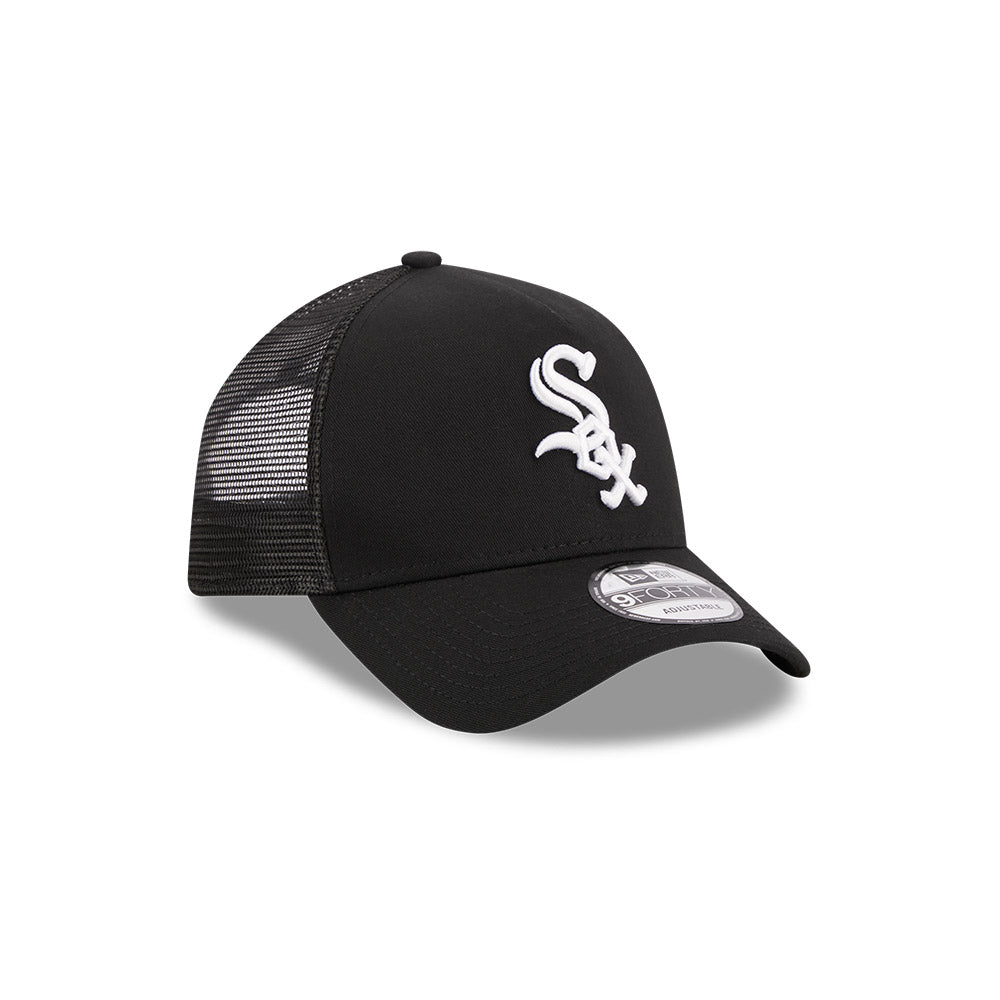 9FORTY A-Frame Trucker Chicago White Sox Black Snapback