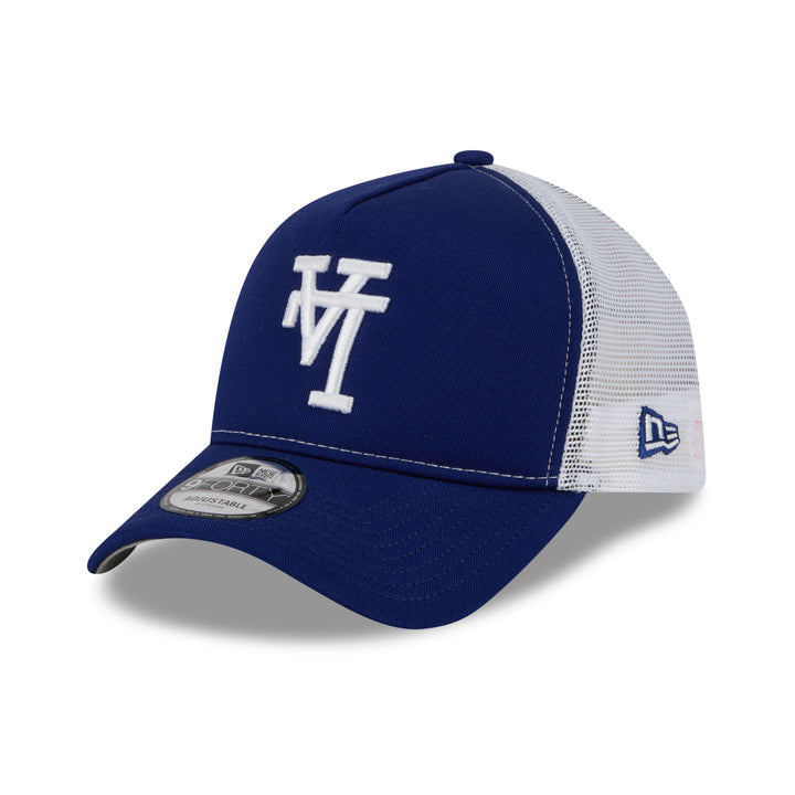9FORTY A-Frame Trucker Foam Los Angeles Dodgers Upside Down Dark Royal White Snapback