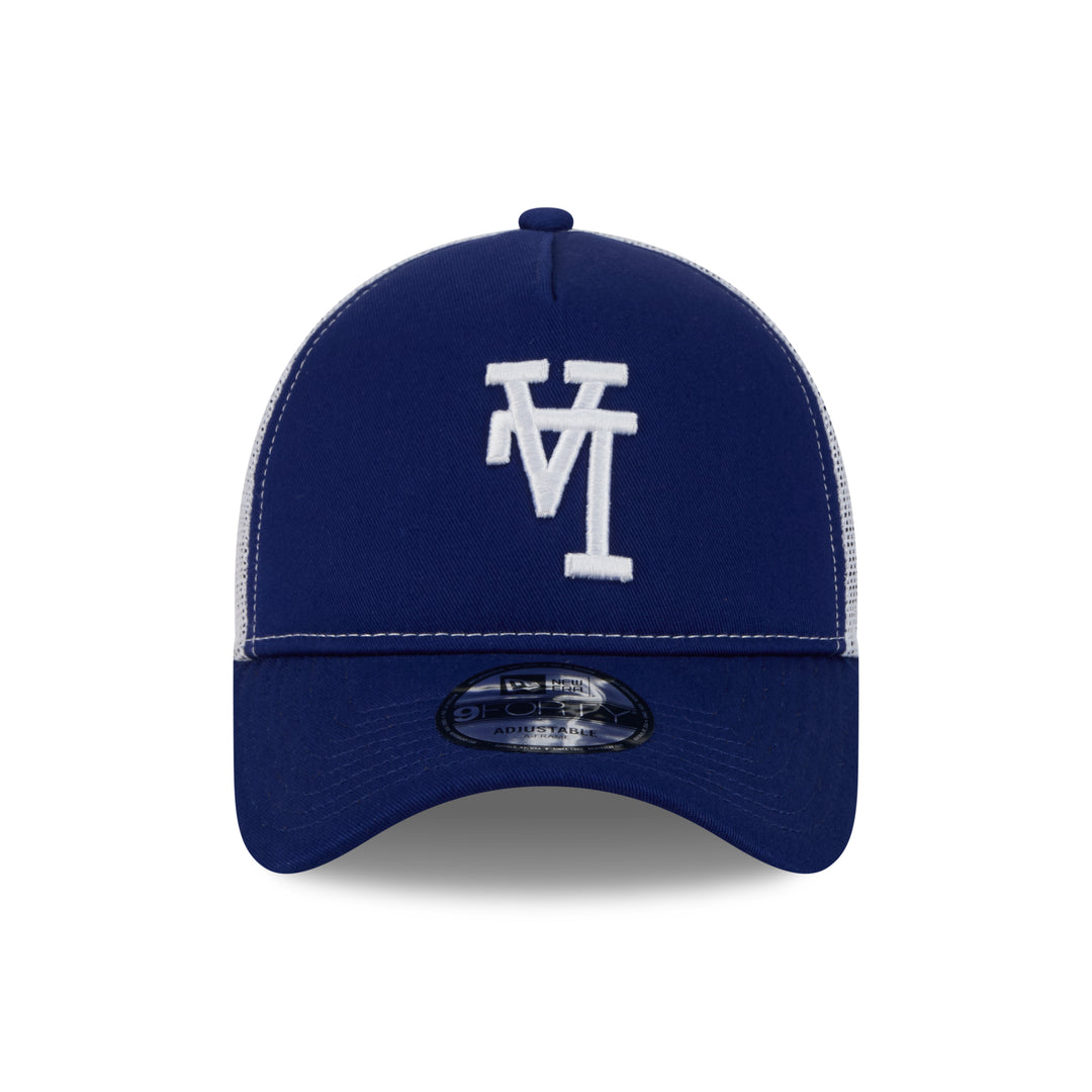9FORTY A-Frame Trucker Foam Los Angeles Dodgers Upside Down Dark Royal White Snapback
