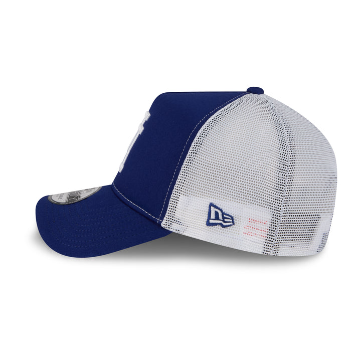 9FORTY A-Frame Trucker Foam Los Angeles Dodgers Upside Down Dark Royal White Snapback
