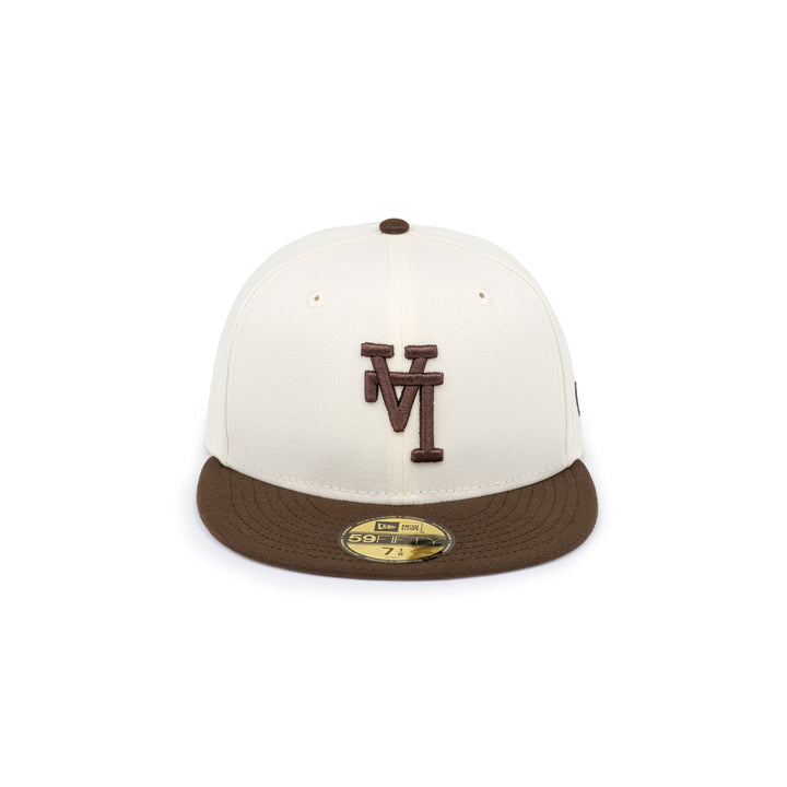 59FIFTY Los Angeles Dodgers Upside Down Walnut Visor Chrome White Fitted
