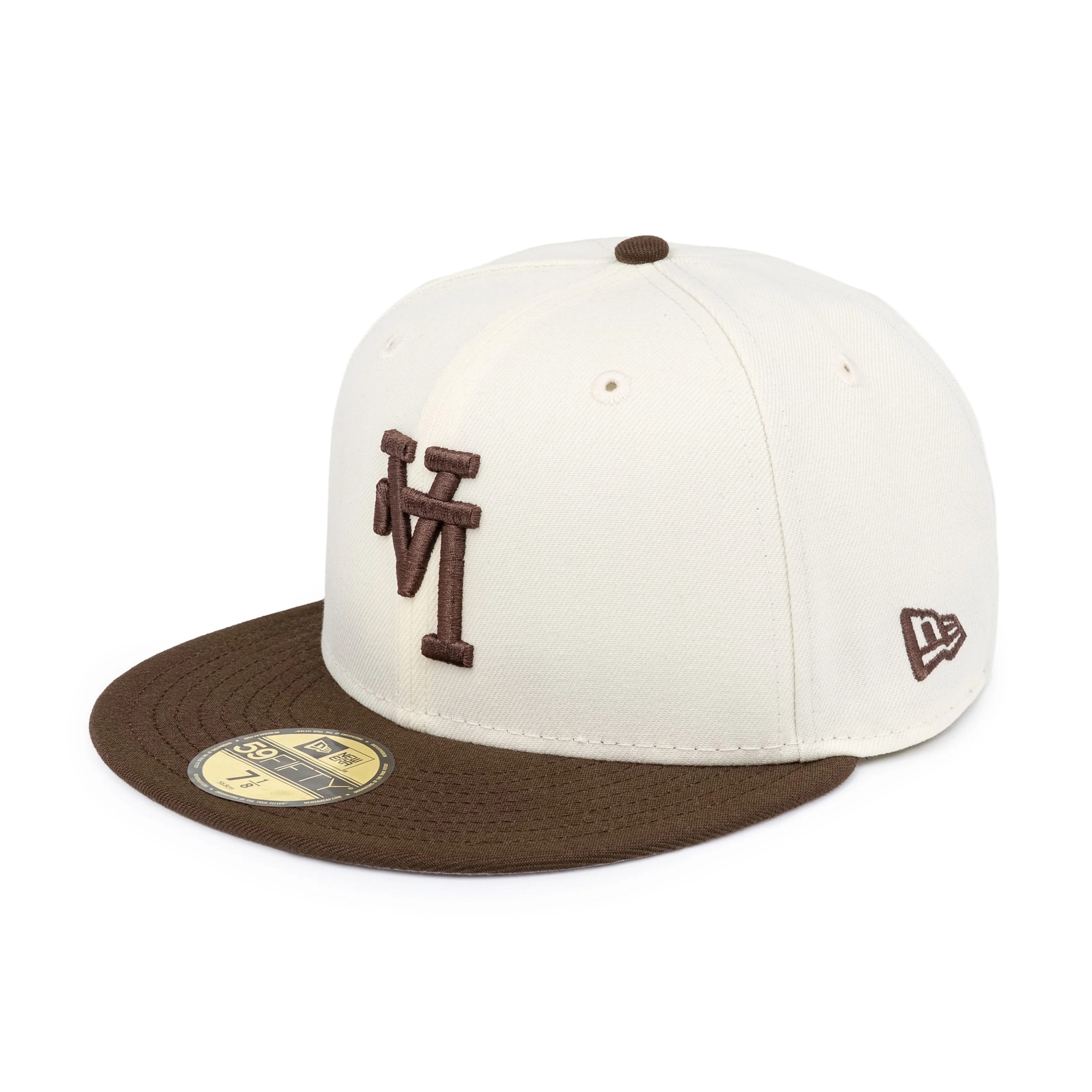 59FIFTY Los Angeles Dodgers Upside Down Walnut Visor Chrome White