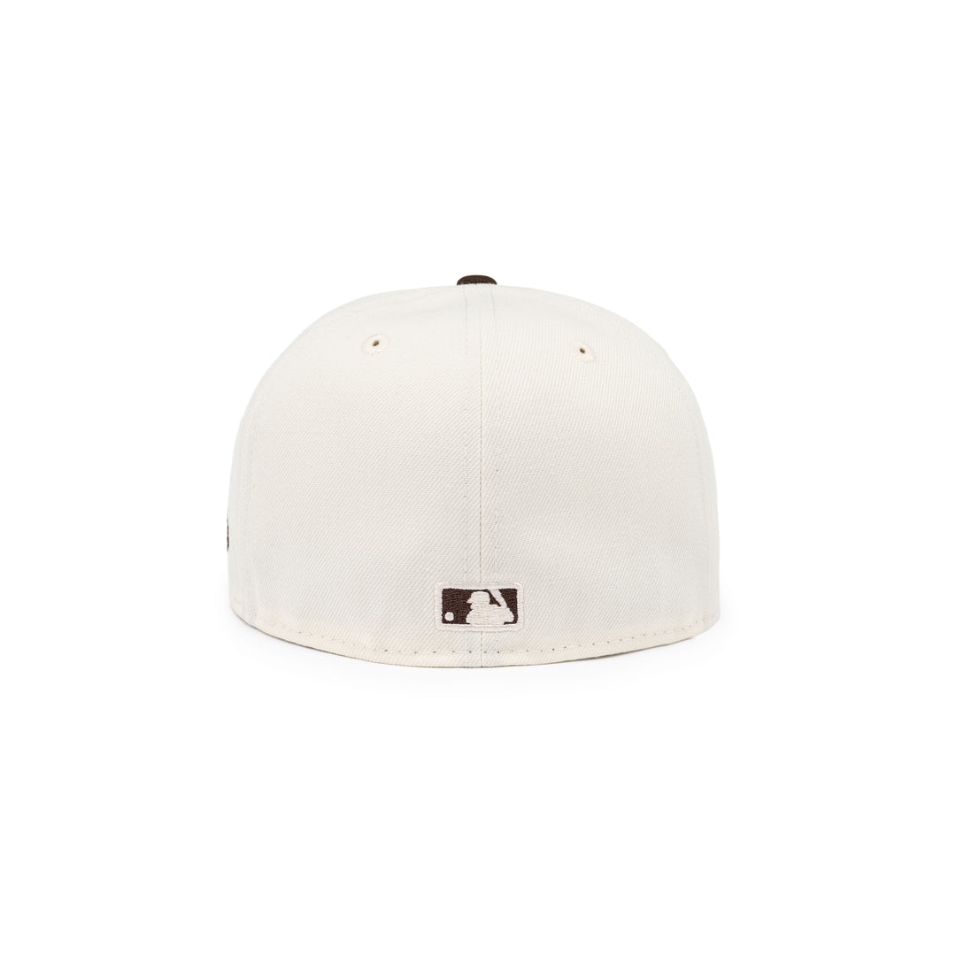 59FIFTY Los Angeles Dodgers Upside Down Walnut Visor Chrome White Fitted