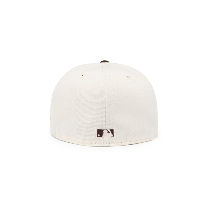 59FIFTY Los Angeles Dodgers Upside Down Walnut Visor Chrome White Fitted