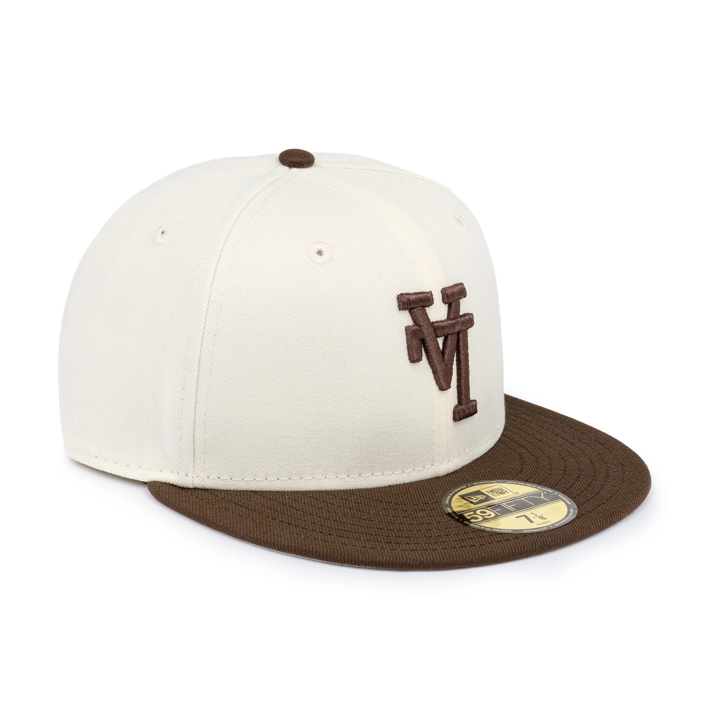 59FIFTY Los Angeles Dodgers Upside Down Walnut Visor Chrome White
