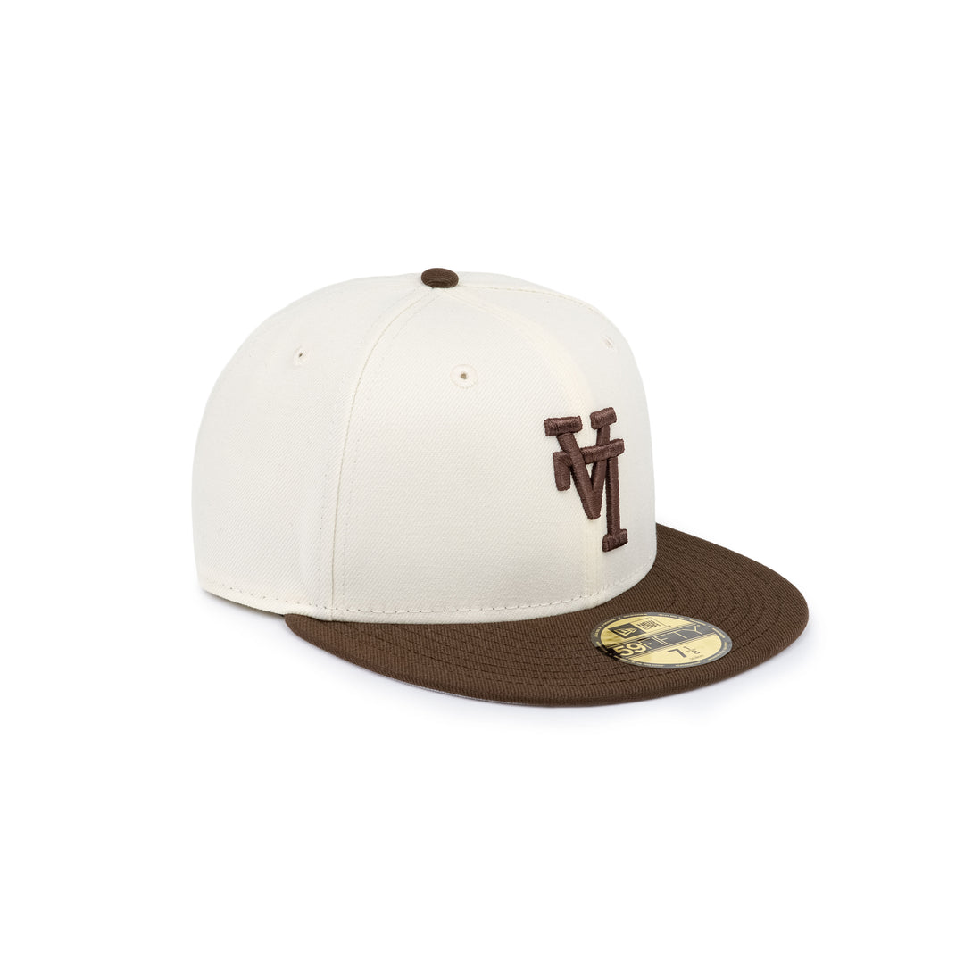 59FIFTY Los Angeles Dodgers Upside Down Walnut Visor Chrome White Fitted