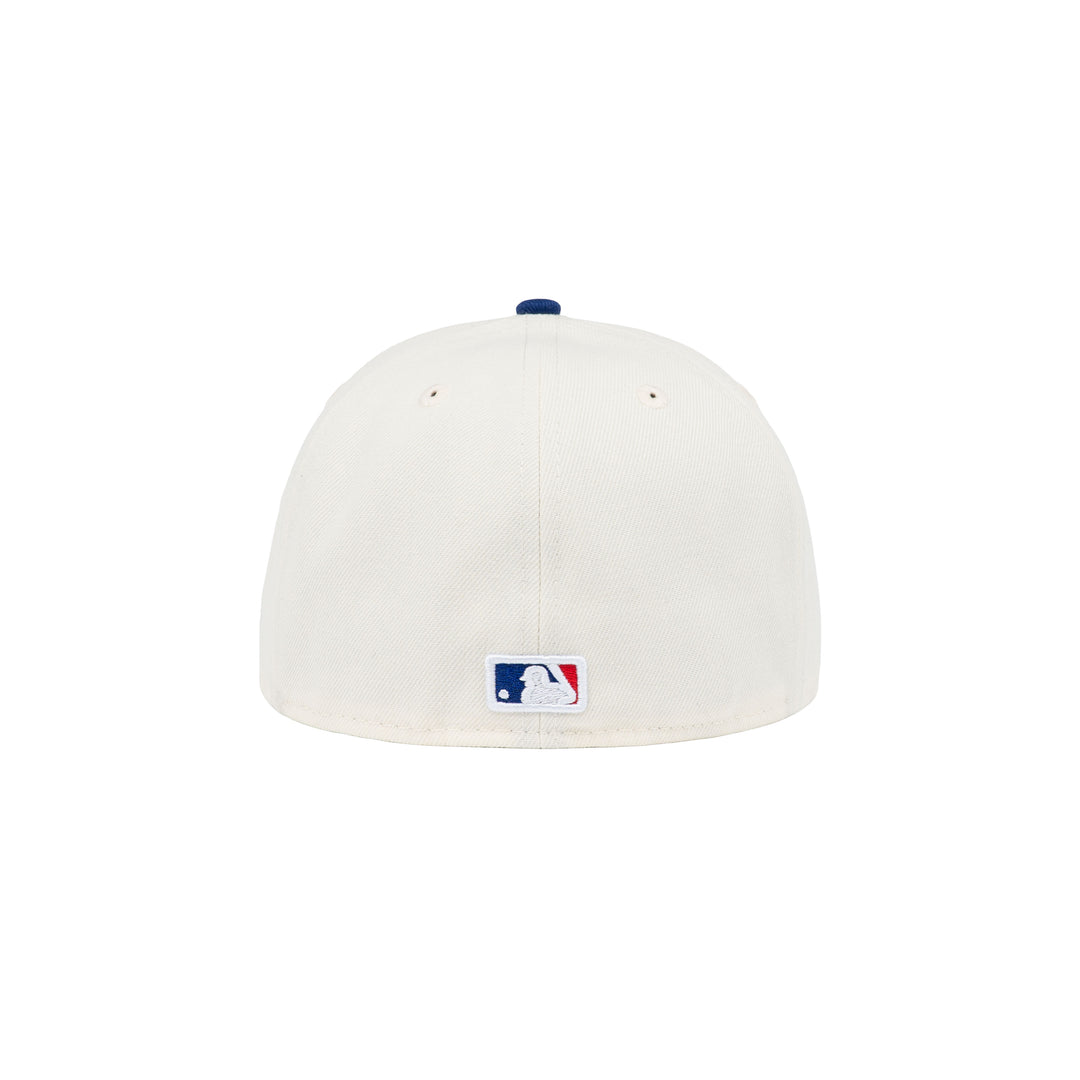 59FIFTY Los Angeles Dodgers Upside Down Dark Royal Visor Chrome White Fitted