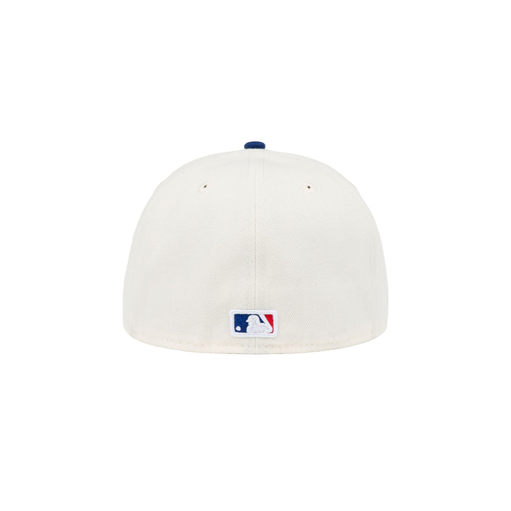 59FIFTY Los Angeles Dodgers Upside Down Dark Royal Visor Chrome White Fitted