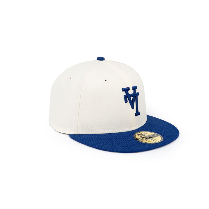59FIFTY Los Angeles Dodgers Upside Down Dark Royal Visor Chrome White Fitted