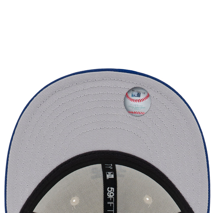 59FIFTY Los Angeles Dodgers Upside Down Dark Royal Visor Chrome White Fitted