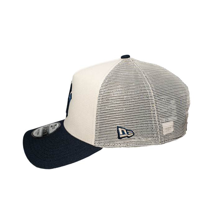 9FORTY A-Frame Trucker New York Yankees Stone Navy Snapback