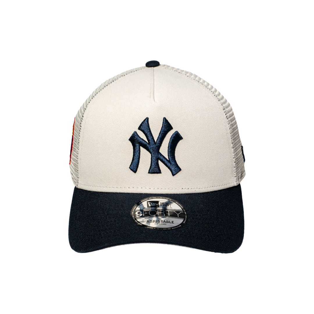 9FORTY A-Frame Trucker New York Yankees Stone Navy Snapback