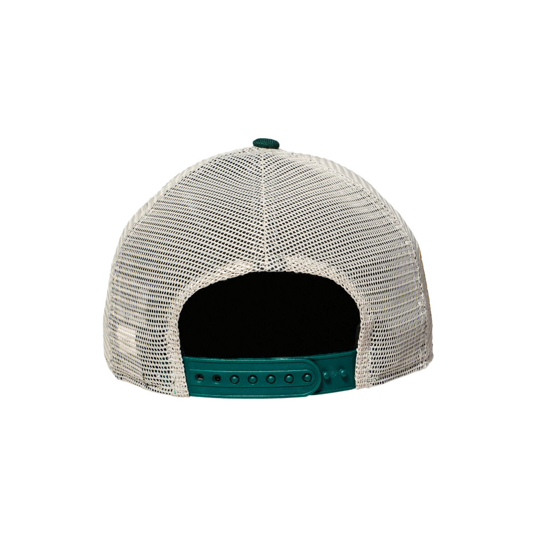 9FORTY A-Frame Trucker Oakland Athletics Stone Dark Green Snapback