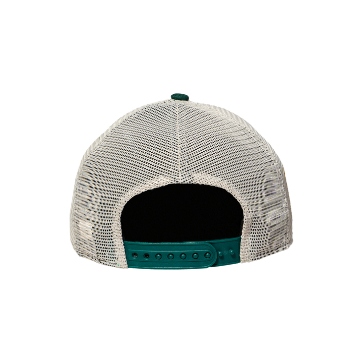 9FORTY A-Frame Trucker Oakland Athletics Stone Dark Green Snapback