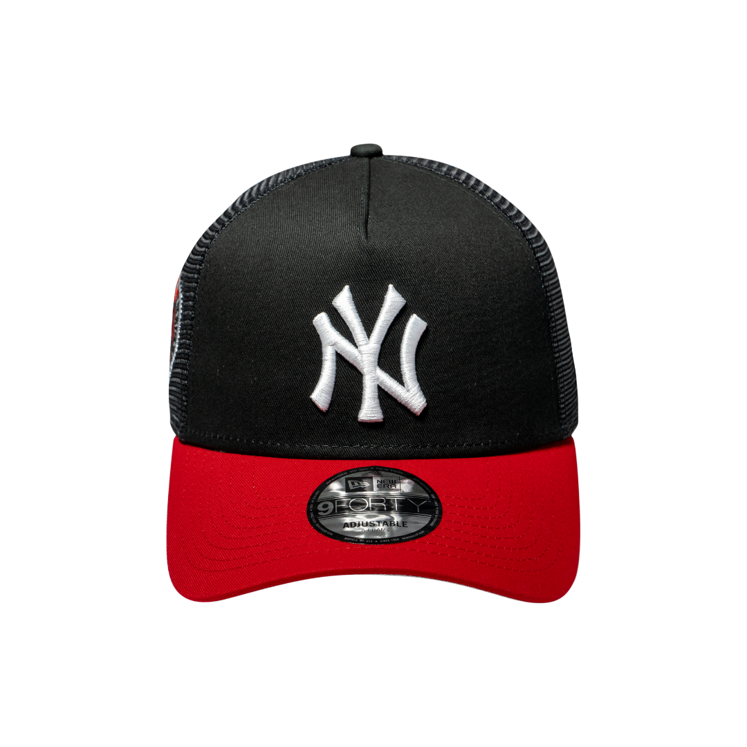 9FORTY A-Frame Trucker New York Yankees Black Scarlet Snapback