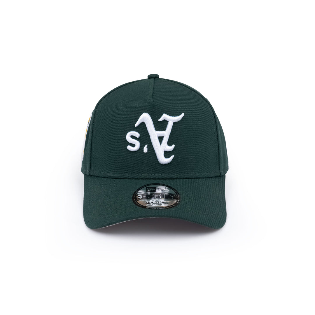 9FORTY A-Frame Oakland Athletics Upside Down Dark Green Snapback