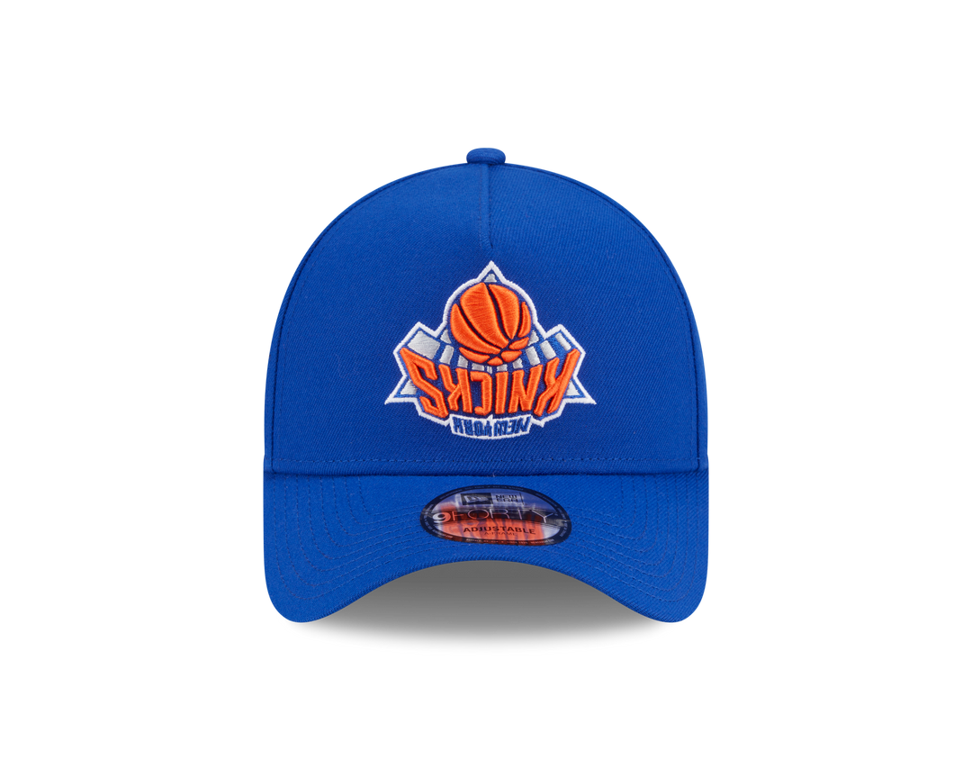 9FORTY A-Frame New York Knicks NBA Upside Down Majestic Blue Snapback