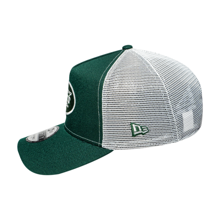 9FORTY A-Frame Trucker New York Jets Navy Dark Green Snapback