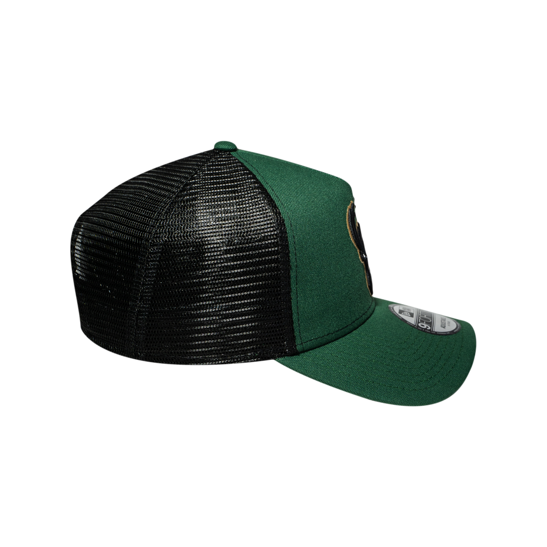 9FORTY A-Frame Trucker Milwaukee Bucks Green Snapback