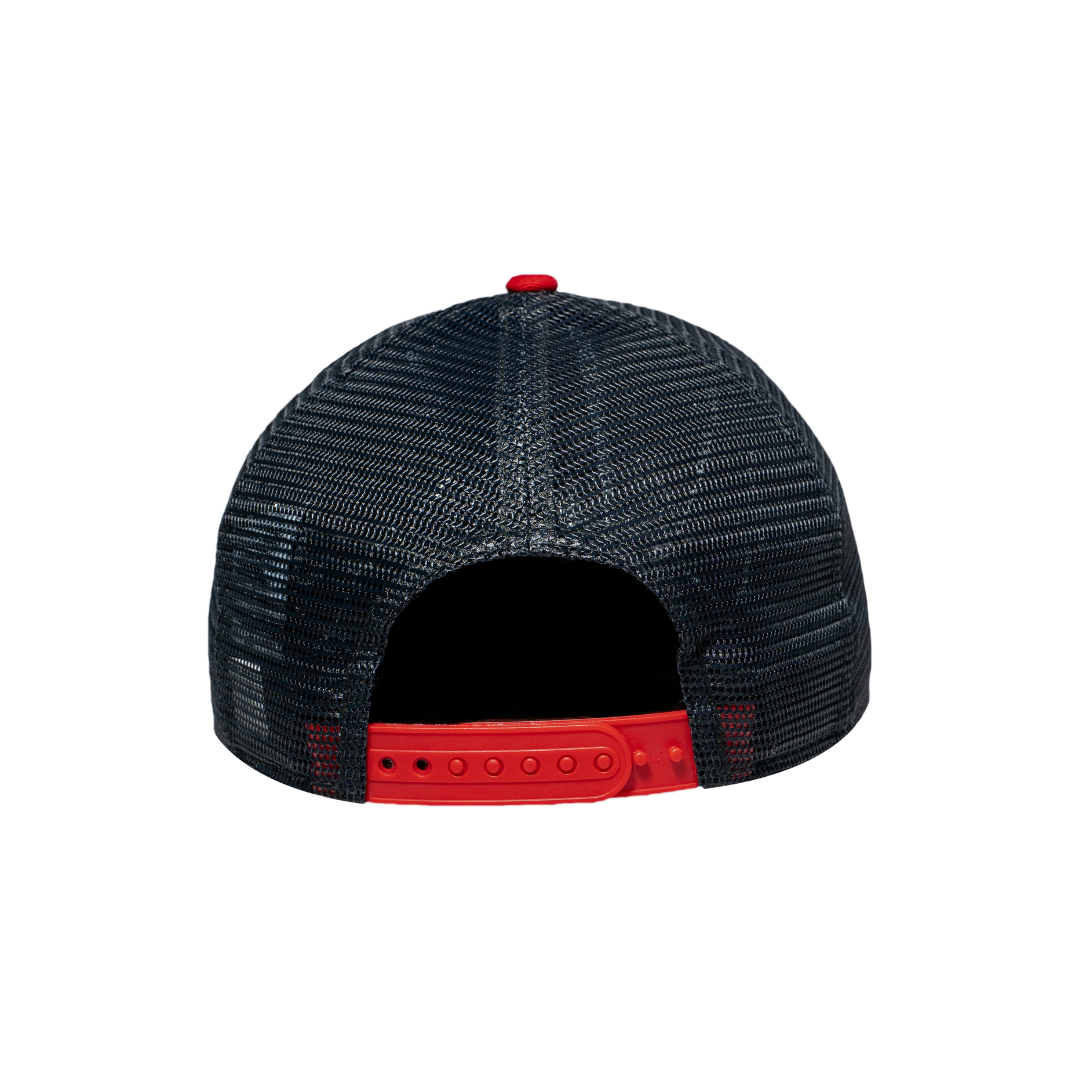 9FORTY A-Frame Trucker Los Angeles Angels Navy Scarlet Snapback
