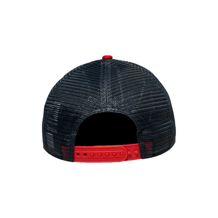 9FORTY A-Frame Trucker Los Angeles Angels Navy Scarlet Snapback