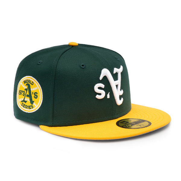 59FIFTY Oakland Athletics Cooperstown World Series Upside Down Dark Green Fitted