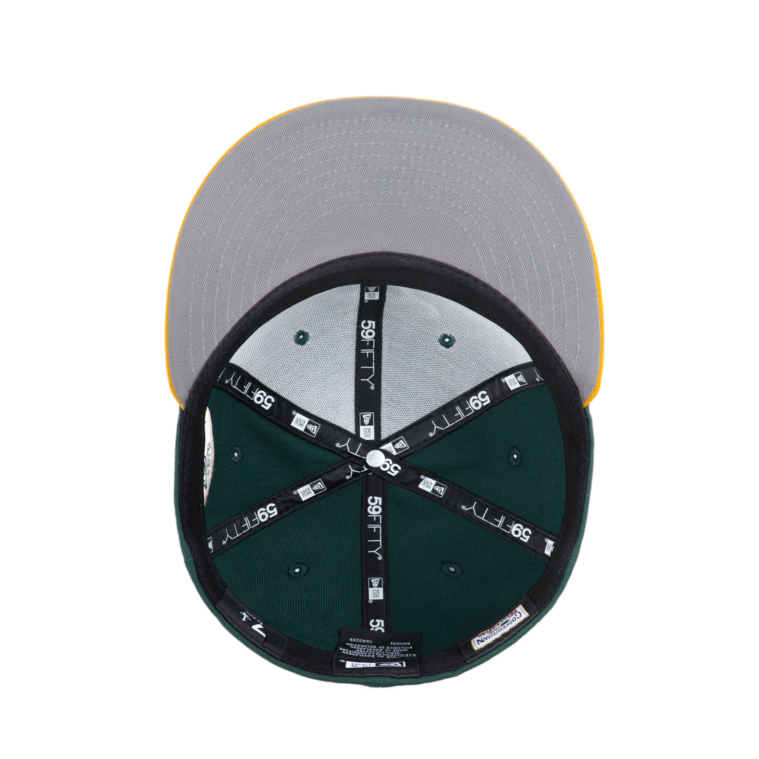 59FIFTY Oakland Athletics Cooperstown World Series Upside Down Dark Green Fitted
