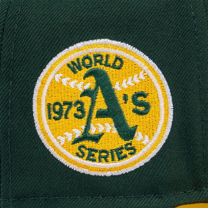 59FIFTY Oakland Athletics Cooperstown World Series Upside Down Dark Green Fitted
