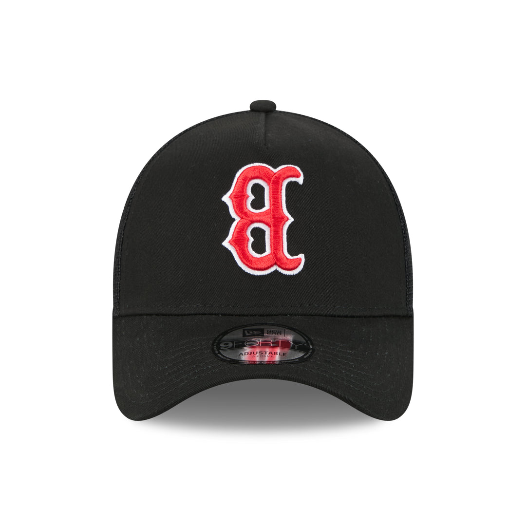 9FORTY A-Frame Trucker Boston Red Sox Upside Down Black Snapback