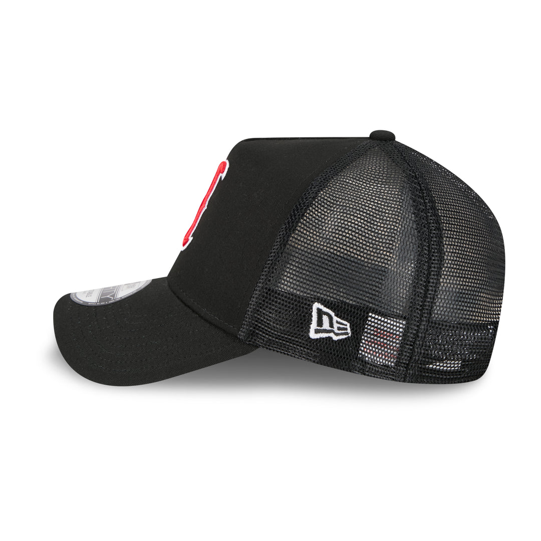 9FORTY A-Frame Trucker Boston Red Sox Upside Down Black Snapback