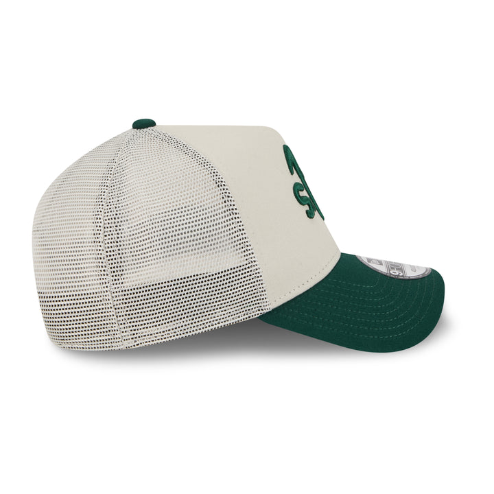 9FORTY A-Frame Trucker Oakland Athletics Upside Down Stone Grey Snapback
