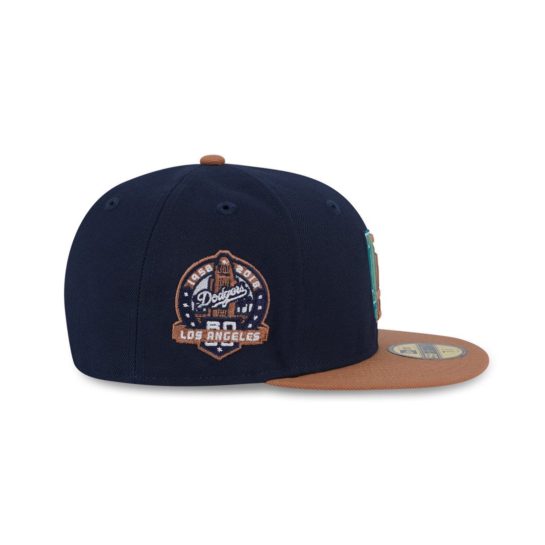 59FIFTY Los Angeles Dodgers Cooperstown Pack 2-Tone Bronze Visor Navy Fitted