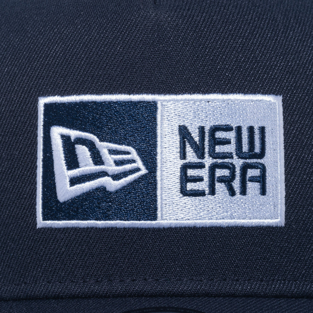 9FORTY A-Frame Laser Perforated Box Logo Navy Snapback
