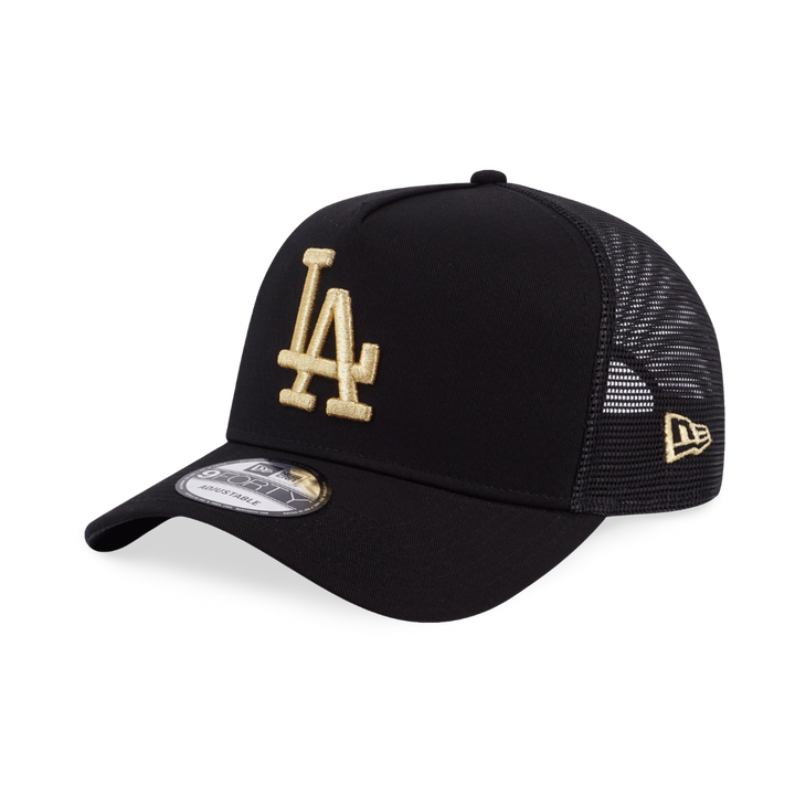 9FORTY A-Frame Trucker Los Angeles Dodgers Black Snapback